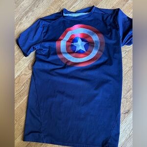 Under Armour- children's large Captain America heat gear short sleeved t shirt
